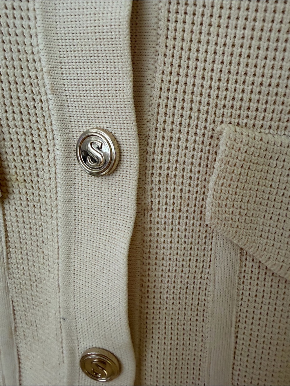 Sandro Cream Scalloped Collar Cropped Jacket - Picture 8 of 8